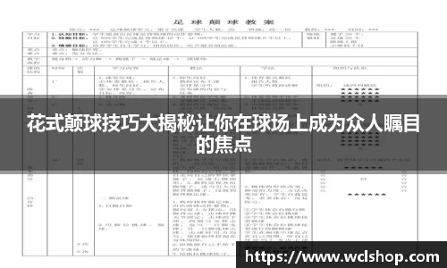 花式颠球技巧大揭秘让你在球场上成为众人瞩目的焦点