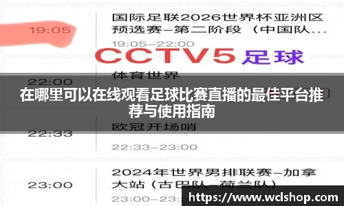 在哪里可以在线观看足球比赛直播的最佳平台推荐与使用指南